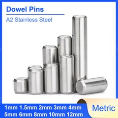 1mm 1.5mm 2mm 3mm 4mm 5mm 6mm 8mm 10mm 12mm Metric A2 Stainless Steel Dowel Pins