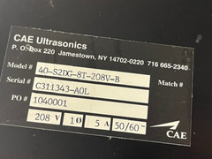 CAE Ultrasonics MODEL 40-S2DG-8T-208V-B SweepSONIK, 40 KHZ DUAL SWEEP