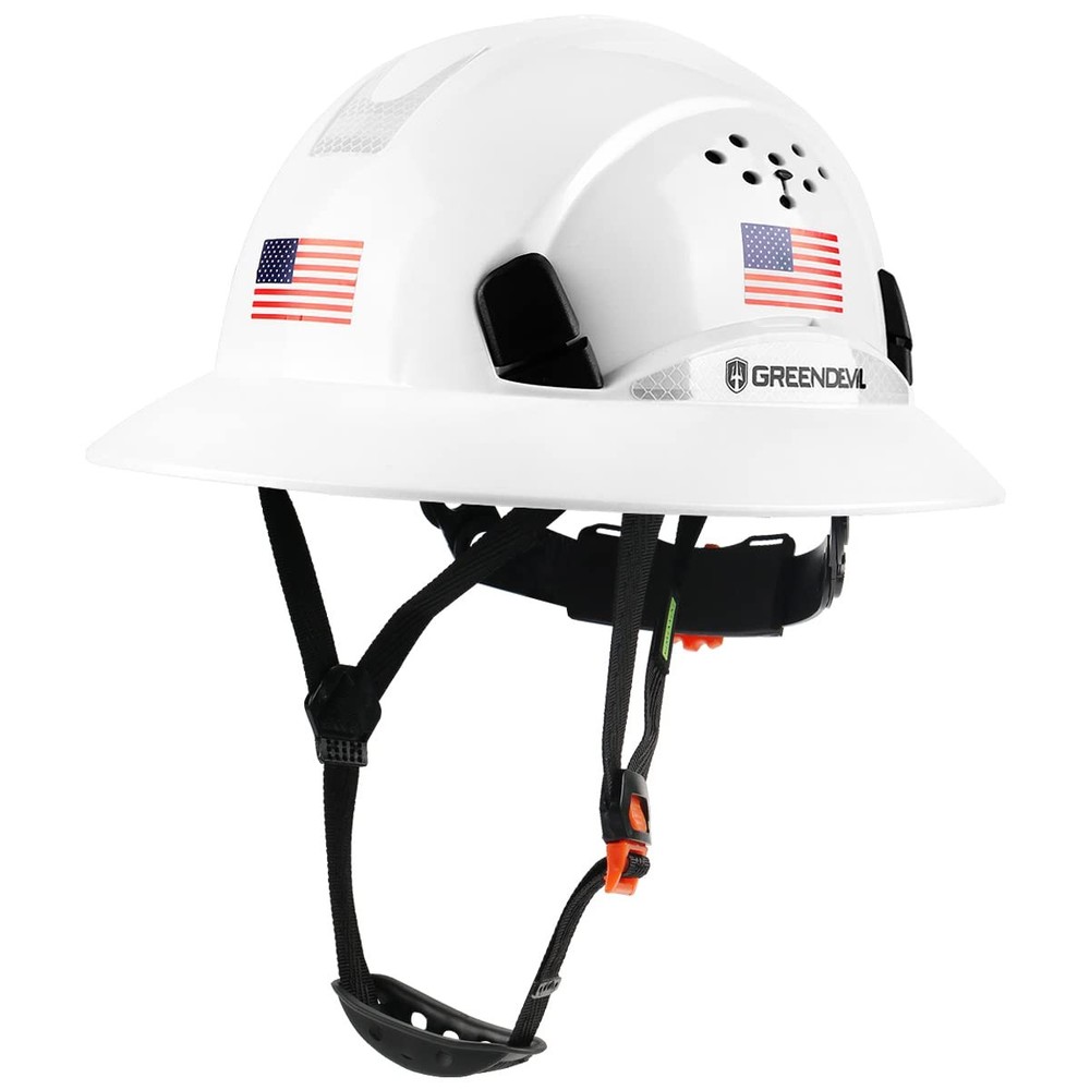 Full Brim Hard Hat Vented Construction Safety Helmet OSHA Approved Cascos