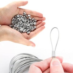 200 Pcs Aluminum Crimping Sleeve 1/16″, Cable Ferrule Wire Rope Sleeves Sleeve..