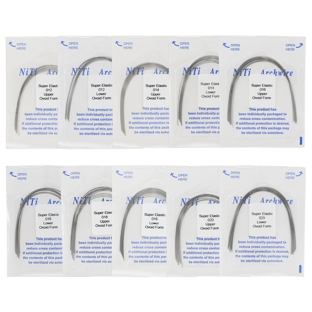 Dental Orthodontic Elastic Niti Arch Wire Round Ovoid 012 014 016 18 Upper Lower