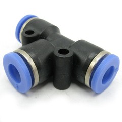 6mm (1/4 in.) Pneumatic Push in UnionTEE Fitting, Quick Connect, 10pcs