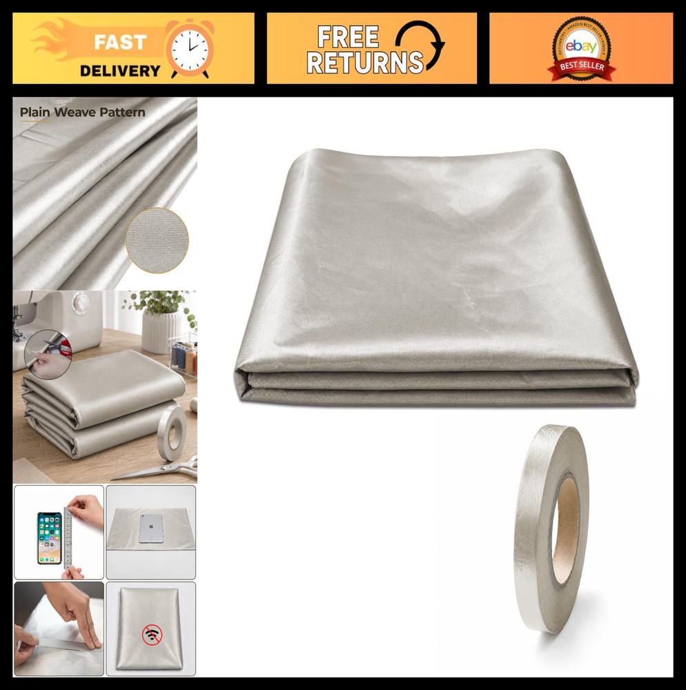78.7×43.3in Faraday Fabric – Military Grade Electromagnetic Shielding Cloth for