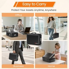 Fireproof Document Box with Lock, 5200°F Fireproof Water Resistant Hard Case …