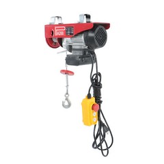 Miniature Electric Hoist 440 LBS Crane Winch with Wired Remote Control 510W 110V