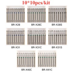 AZDENT 100pcs Dental Diamond Burs Ball Round FG 1.6mm for High Speed Handpiece