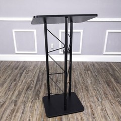 Truss Metal and Wood Podium 25X16X47 Tall Church Pulpit Lectern with Cup Holder