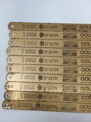 Vintage Sandvik Goldflex 10″Hacksaw Blades 24 TPI Made In Sweden – LOT OF 10