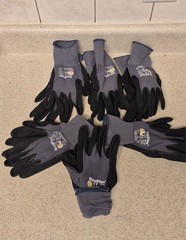 Lot of 6 MaxiFlex Nitrile Coated Grey Black Work Gloves XXL (11) extra dexterity