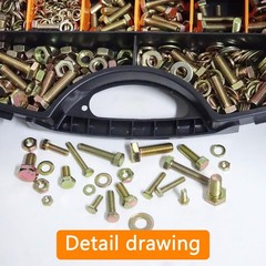 1020pc Grade 8.8 Metric Bolt Nut Washer Assortment M4 M5 M6 M8 Carbon Steel Zinc
