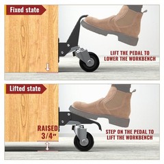 HOLKIE Retractable Casters Heavy Duty 5.91 x 6.02 x 1.54 inches, Black