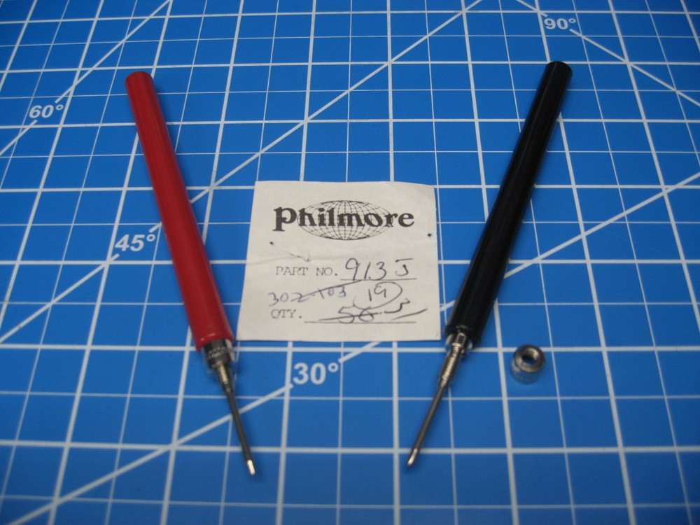 Philmore Test Probes – Model 912J&913J – Solderable/Solderless 1 Pair Red/Black