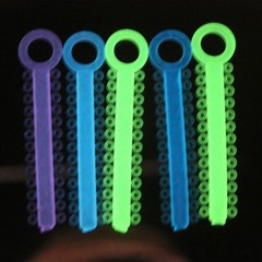 Dental Assorted 40 Stick Glow in Dark Orthodontic Ligature Ties Elastic Rubber