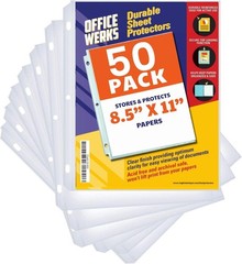 50 Pack Heavyweight Clear Sheet Protectors 8.5 x 11 – Archival Safe & Acid-Free
