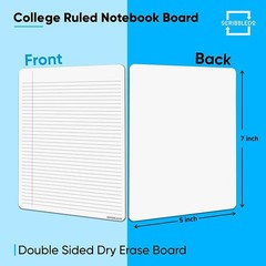 White Dry Erase Mini Notebook College Ruled 5 x 7 Inch