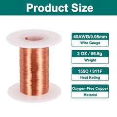 40 AWG Magnet Wire 40 Gauge Enameled Copper Wire 2 oz Magnetic Coil 155C(311F)