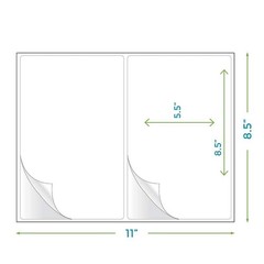 100-20000 | 8.5×5.5 Shipping Labels Half Sheet Self Adhesive 2 Per Sheet Blank