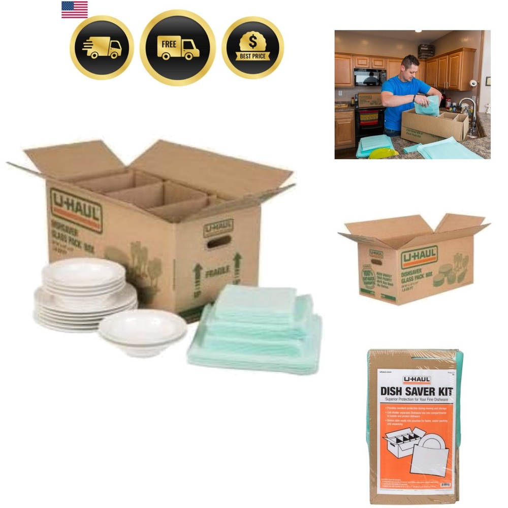 Dish Packing Kit – For Dishes and Glassware – Includes 1 Box, 1 Cell Divider …