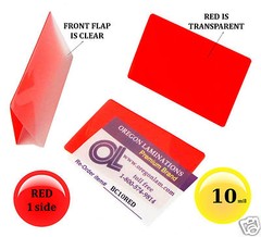 500/pack Red 1 side Business Card Laminating Pouches 2-1/4 x 3-3/4 Hot 10 Mil