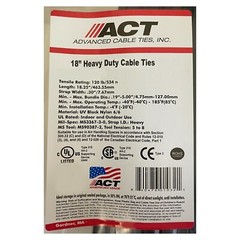 (50) Black 18″ Inch Nylon Heavy Duty Cable Wire Wrap Zip Ties 120 LBS USA MADE
