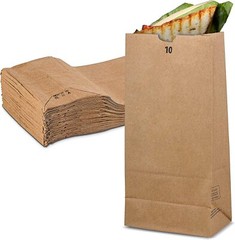 MT Products 10 lb Strong and Durable Brown Paper Bag/Paper Lunch Bag – 50 Pieces