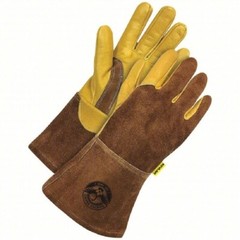 Welding Gloves: Wing Thumb, Premium, Brown Cowhide, GANDER 60-1-1818KV, 1 PR Sml