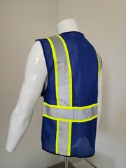 Two Tone High Visibility Reflective Royal Blue Safety Vest (Small-3XL)