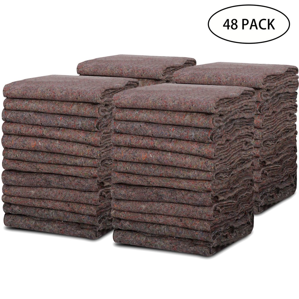 48 PCS Moving Blankets 53” × 74” Brown Moving Pads Furniture Packing Pads