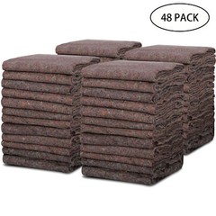 48 PCS Moving Blankets 53” × 74” Brown Moving Pads Furniture Packing Pads