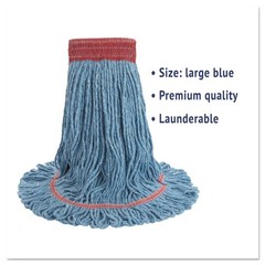 Boardwalk 503BLEA 5 in. Super Loop Cotton Wet Mop Head – Large, Blue New