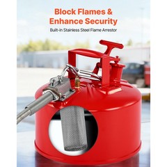 Uimoso 2.5 Gallon Red Safety Gas Can with Flame Arrester and Pouring Spout