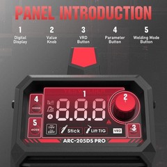 205Amp Stick Welder with Lift TIG Torch,110V/220V Dual Voltage Welding Machine