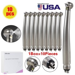 10 PCS Dental LED E-Generator Fiber Optic High Speed Handpiece 4 Hole NSK Style