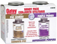 Oatey 30246 PVC Regular Cement and 4-Ounce NSF Purple Primer Handy Pack (1-PACK)
