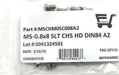 (25) M5-0.8 x8 Stainless Steel Slotted Cheese Head Machine Screw DIN84 A2 M5x8