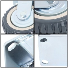 4PCS Heavy Duty Swivel Caster Fixed Wheel with Brake Set 6 inch Caster Wheels