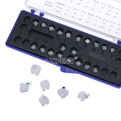 AZDENT Dental Orthodontic Ceramic Bracket Braces Roth MBT 0.022/ 018 Hooks 3 4 5