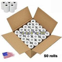 50 Rolls 2 1/4″ x 50′ Thermal Receipt Paper POS Cash Register Vx680 Fast Ship US