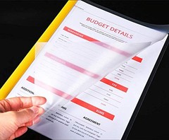 Clear Report Covers with Solid Color 14mm Sliding Bar 10 pcs, Solid-white