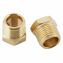 U.S. Solid 2pcs Brass Pipe Fitting Reducer Bushing, MNPT 3/8″ x FNPT 1/4″