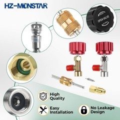 R134a Can Tap Automotive Self Sealing AC Refrigerant Freon Tank Adapter Black