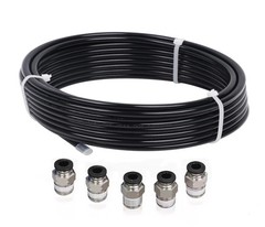 Air Line Tubing Kits 1/4” OD 33ft Nylon Hose 1/4” NPT Push to Connect Fittings