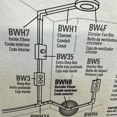 Legrand BWH8 Wiremold Metal Raceway 90-Degree Outside Elbow White Wire mold Brac