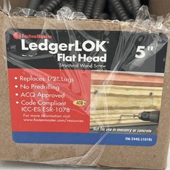 NEW!! 44-Pack FastenMaster LedgerLOK 5” Flat Head Structural Wood Screws
