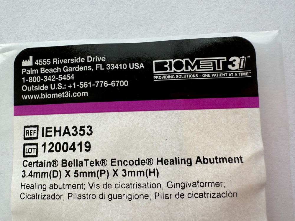 Certain BellaTek Encode H. Abutment 3.4mm x 5mm x 3mm – IEHA353