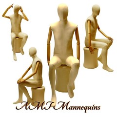 Handmade Male Men Sitting Flexible Posable Mannequin (Pay Pedastal Seperately )