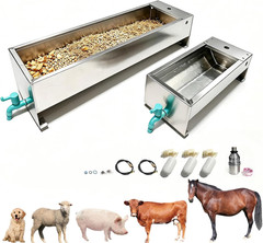 Stainless Steel Automatic Livestock Water Troughs with Float Valve Kit (2 Pack)
