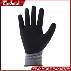 Findmall 6 Pairs L-Size Work Gloves MicroFoam Nitrile Coated Knit Nylon Gloves