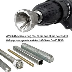 Hex Shank Deburring Chamfer Tool for Efficient Bolt & Thread Repairs 1/8″-3/4″
