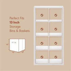 Pemberly Row 8-Cube Vinyl Record Media Storage Organizer in White